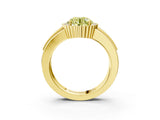 Yellow gold Fancy Yellow Round  Cut Halo Pave Band Four-Prong Ring_32