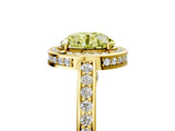 Yellow gold Fancy Yellow Round  Cut Halo Pave Split Shank Prong Setting Ring_38