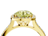 Yellow gold Fancy Yellow Round Cut Halo Round Diamond Pavé Band with Four-Prong Setting_7