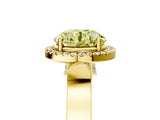 Yellow gold Fancy Yellow Round Cut Halo Round Diamond Twist Band with Four-Prong Setting_5