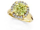 Yellow gold Fancy Yellow Round  Cut Halo Solitaire Engagement Ring with Square Band and Four-Prong Setting_67