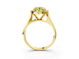 Yellow gold Fancy Yellow Round  Cut Halo Solitaire Engagement Ring with Square Band and Four-Prong Setting_69