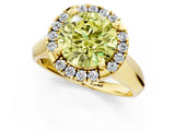 Yellow gold Fancy Yellow Round  Cut Halo Solitaire Engagement Ring with Square Band and Four-Prong Setting_78