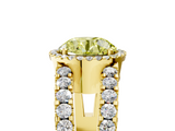 Yellow gold Fancy Yellow Round  Cut Halo Split Shank Diamond Ring with Four-Prong Setting_5