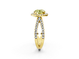 Yellow gold Fancy Yellow Round  Cut Halo Split Shank Pave Set Ring_2
