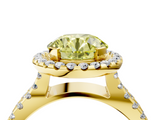 Yellow gold Fancy Yellow Round  Cut Halo Split Shank Pave Set Ring_4