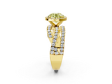 Yellow gold Fancy Yellow Round  Cut Halo Split Shank Prong Setting Ring_2