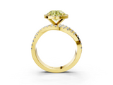 Yellow gold Fancy Yellow Round  Cut Halo Split Shank Prong Setting Ring_3