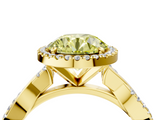 Yellow gold Fancy Yellow Round  Cut Halo Twisted Band Four-Prong Ring_4