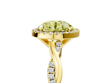 Yellow gold Fancy Yellow Round  Cut Halo Twisted Band Four-Prong Ring_5