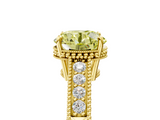 Yellow gold Fancy Yellow Round  Cut Milgrain Channel Set Engagement Ring with Solitaire Prong Setting_5