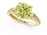 Yellow gold Fancy Yellow Round Cut Solitaire Cathedral Diamond Engagement Ring with Channel-Set Band and Four-Prong Setting_4
