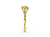 Yellow gold Fancy Yellow Round Cut Solitaire Cathedral Diamond Engagement Ring with Channel-Set Band and Four-Prong Setting_5