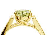 Yellow gold Fancy Yellow Round Cut Solitaire Cathedral Diamond Engagement Ring with Channel-Set Band and Four-Prong Setting_7