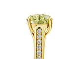 Yellow gold Fancy Yellow Round Cut Solitaire Cathedral Diamond Engagement Ring with Channel-Set Band and Four-Prong Setting_8