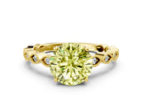 Yellow gold Fancy Yellow Round Cut Solitaire Diamond Ring with Infinity Twist Band and Four-Prong Setting_12