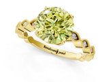 Yellow gold Fancy Yellow Round Cut Solitaire Diamond Ring with Infinity Twist Band and Four-Prong Setting_13