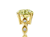 Yellow gold Fancy Yellow Round Cut Solitaire Diamond Ring with Infinity Twist Band and Four-Prong Setting_17