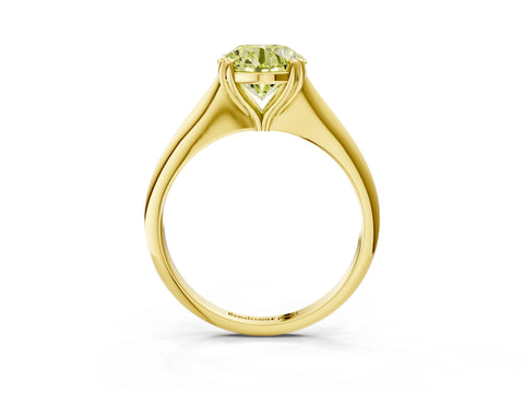 Yellow gold Fancy Yellow Round Cut Solitaire Diamond Ring with Six-Prong Setting and Classic Band_3