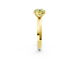 Yellow gold Fancy Yellow Round  Cut Solitaire Engagement Ring with Flat Band and Four-Prong Setting 2