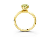 Yellow gold Fancy Yellow Round  Cut Solitaire Engagement Ring with Flat Band and Four-Prong Setting 3