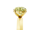 Yellow gold Fancy Yellow Round  Cut Solitaire Engagement Ring with Flat Band and Four-Prong Setting 5