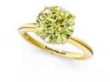 Yellow gold Fancy Yellow Round  Cut Solitaire Engagement Ring with Four-Prong Setting and Classic Band_1