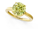 Yellow gold Fancy Yellow Round  Cut Solitaire Engagement Ring with Four-Prong Setting on a Classic Band_1