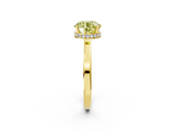 Yellow gold Fancy Yellow Round  Cut Solitaire Engagement Ring with Four-Prong Setting on a Classic Band_2