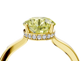 Yellow gold Fancy Yellow Round  Cut Solitaire Engagement Ring with Four-Prong Setting on a Classic Band_4