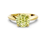 Yellow gold Fancy Yellow Round  Cut Solitaire Engagement Ring with Tapered Band and Four-Prong Setting 1