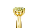 Yellow gold Fancy Yellow Round  Cut Solitaire Engagement Ring with Tapered Band and Four-Prong Setting