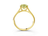 Yellow gold Fancy Yellow Round Cut Solitaire Engagement Ring with Tapered Band and Four-Prong Setting_6