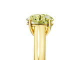Yellow gold Fancy Yellow Round Cut Solitaire Engagement Ring with Tapered Band and Four-Prong Setting_8