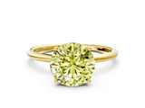 Yellow gold Fancy Yellow Round  Cut Solitaire Engagement Ring with Thin Band and Four-Prong Setting_3