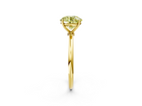 Yellow gold Fancy Yellow Round  Cut Solitaire Engagement Ring with Thin Band and Four-Prong Setting_5