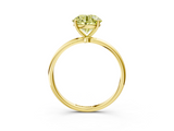 Yellow gold Fancy Yellow Round  Cut Solitaire Engagement Ring with Thin Band and Four-Prong Setting_6