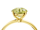 Yellow gold Fancy Yellow Round  Cut Solitaire Engagement Ring with Thin Band and Four-Prong Setting_7