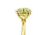 Yellow gold Fancy Yellow Round  Cut Solitaire Engagement Ring with Thin Band and Four-Prong Setting_8