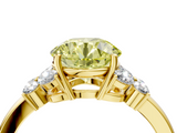 Yellow gold Fancy Yellow Round  Cut Solitaire Floral Diamond Ring with Four-Prong Setting_4