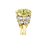 Yellow gold Fancy Yellow Round  Cut Solitaire Floral Diamond Ring with Four-Prong Setting_5