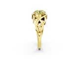 Yellow gold Fancy Yellow Round Cut Solitaire Intertwined Band Prong Setting Ring_2