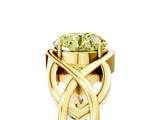 Yellow gold Fancy Yellow Round Cut Solitaire Intertwined Band Prong Setting Ring_5