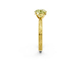 Yellow gold Fancy Yellow Round Cut Solitaire Milgrain Engraved Band with Four-Prong Setting_2