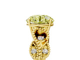 Yellow gold Fancy Yellow Round Cut Solitaire Milgrain Leaf Band with Prong Setting_5