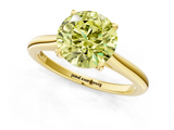 Yellow gold Fancy Yellow Round  Cut Solitaire Ring with Cathedral Band and Four-Prong Setting_1