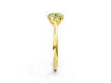Yellow gold Fancy Yellow Round  Cut Solitaire Ring with Cathedral Band and Four-Prong Setting_2