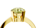Yellow gold Fancy Yellow Round  Cut Solitaire Ring with Four-Prong Setting and Classic Band_4