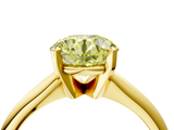 Yellow gold Fancy Yellow Round  Cut Solitaire Ring with Four-Prong Setting on a Classic Band_4