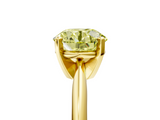 Yellow gold Fancy Yellow Round  Cut Solitaire Ring with Four-Prong Setting on a Classic Band_5